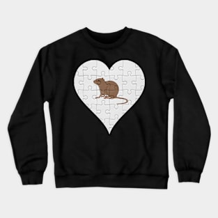 Jigsaw  Vole Heart Design - Wild Animal Vole Crewneck Sweatshirt